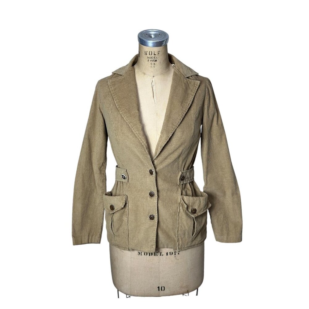 1970s corduroy jacket with fitted waist Size S